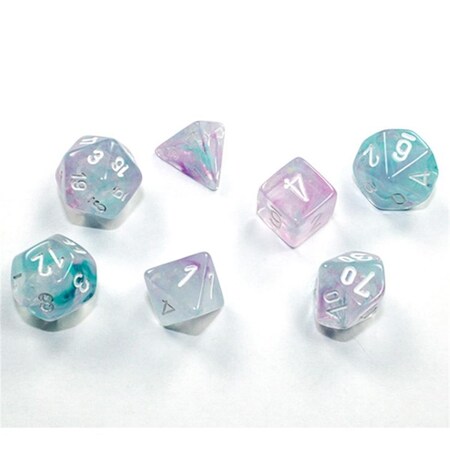 Time2Play Cube Mini Nebula Dice, Wisteria & White - Set of 7 TI3297285